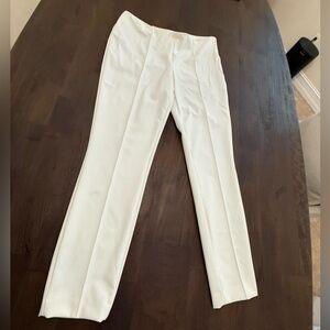 Escada White Cream  stretchy Pants Straight Leg Formal 40.